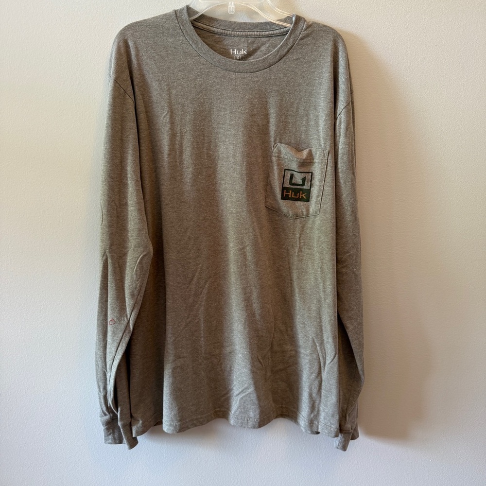 Huk Men's Heather Green Long Sleeve Tee